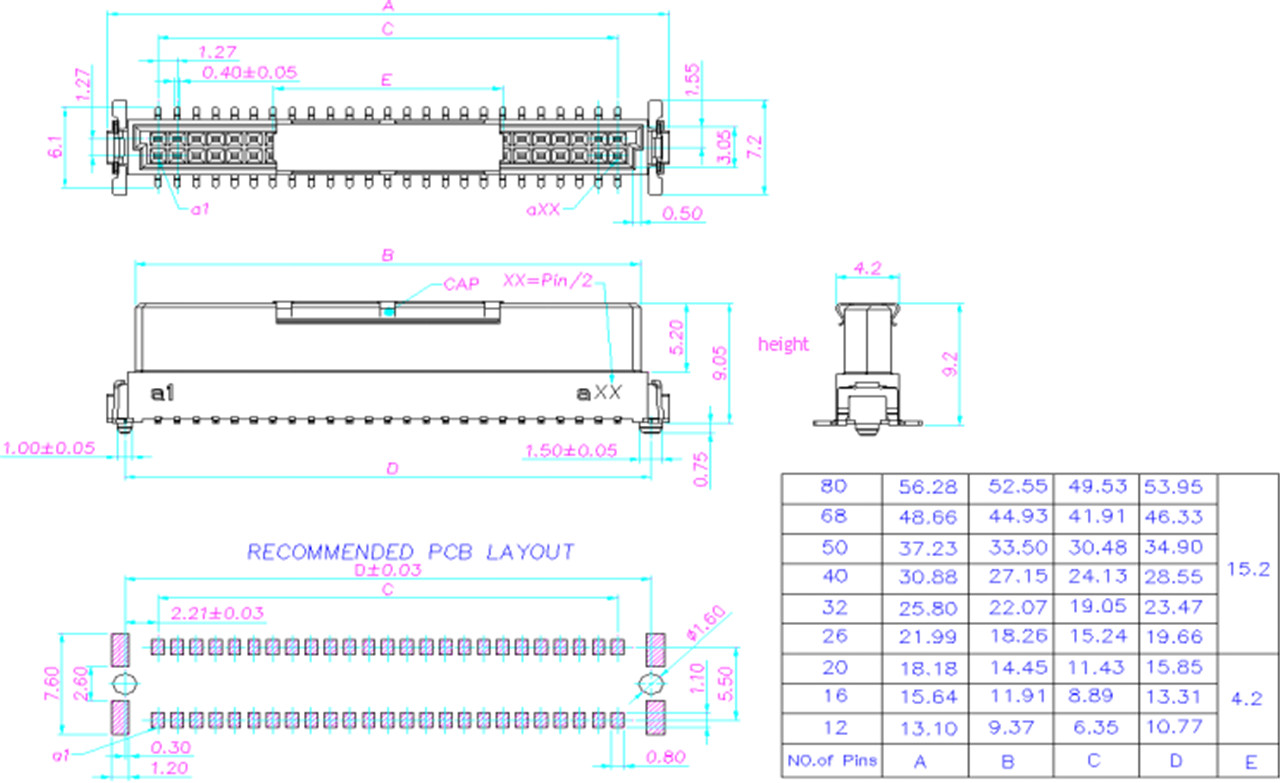 TOMA CONECTOR SMC 1.27mm (27)